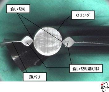 Oリングバリ-断面